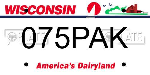 075PAK Wisconsin License Plate