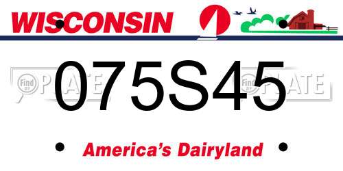 075S45 Wisconsin License Plate