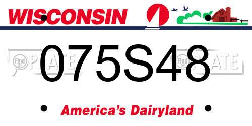 075S48 Wisconsin License Plate