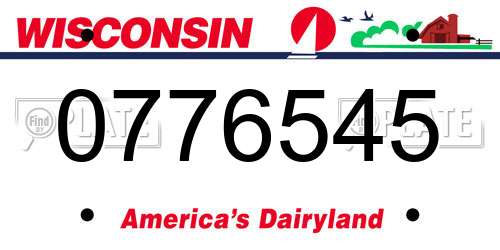 0776545 Wisconsin License Plate
