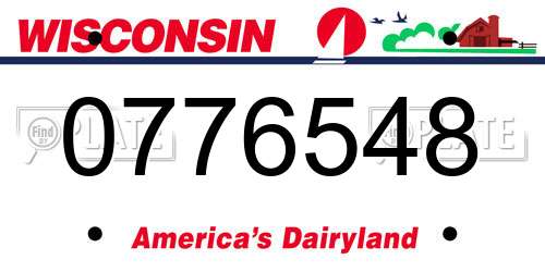 0776548 Wisconsin License Plate