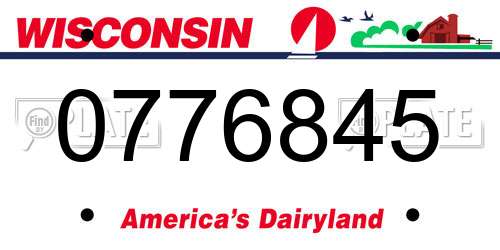 0776845 Wisconsin License Plate