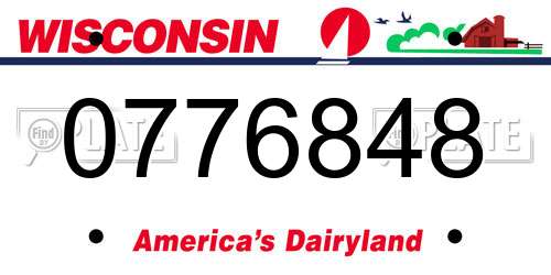 0776848 Wisconsin License Plate