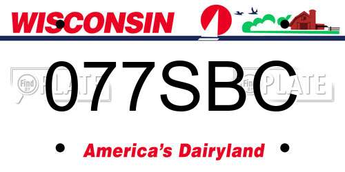 077SBC Wisconsin License Plate