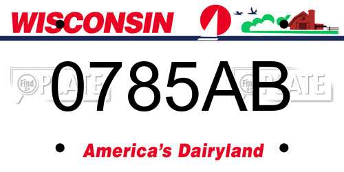 0785AB Wisconsin License Plate