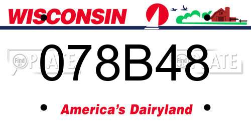 078B48 Wisconsin License Plate