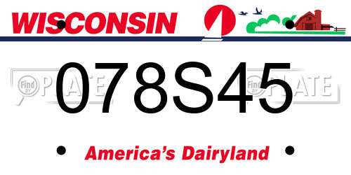 078S45 Wisconsin License Plate