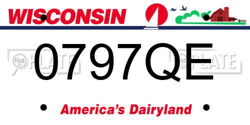 0797QE Wisconsin License Plate