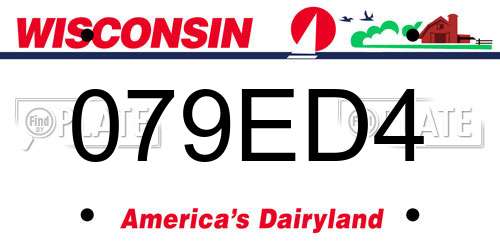079ED4 Wisconsin License Plate