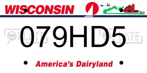 079HD5 Wisconsin License Plate