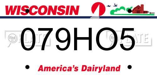 079HO5 Wisconsin License Plate