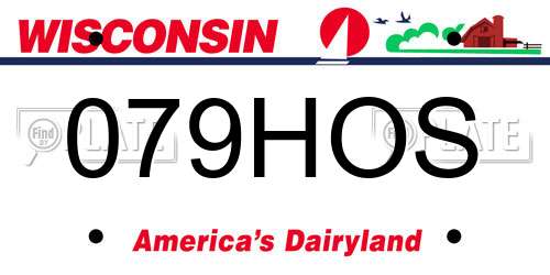 079HOS Wisconsin License Plate