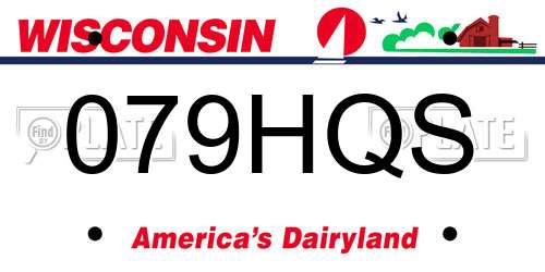 079HQS Wisconsin License Plate