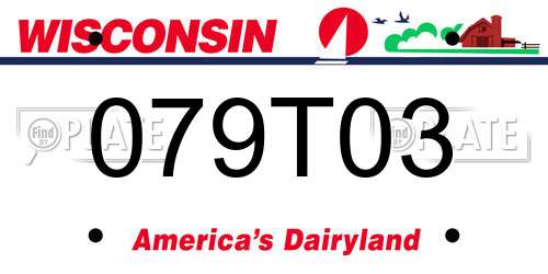 079T03 Wisconsin License Plate