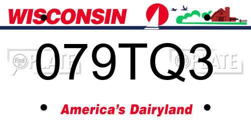 079TQ3 Wisconsin License Plate