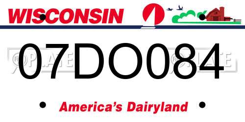 07DO084 Wisconsin License Plate