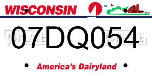 07DQ054 Wisconsin License Plate