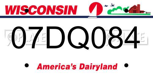 07DQ084 Wisconsin License Plate