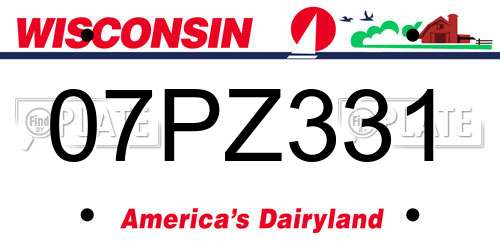 07PZ331 Wisconsin License Plate