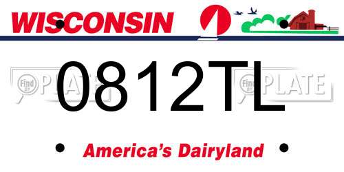 0812TL Wisconsin License Plate