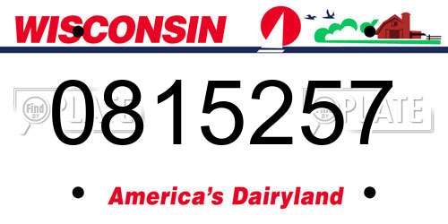 0815257 Wisconsin License Plate