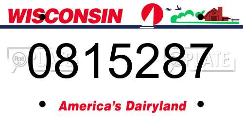 0815287 Wisconsin License Plate