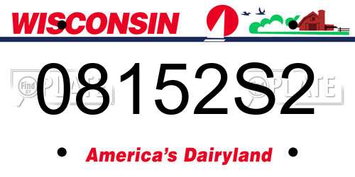 08152S2 Wisconsin License Plate