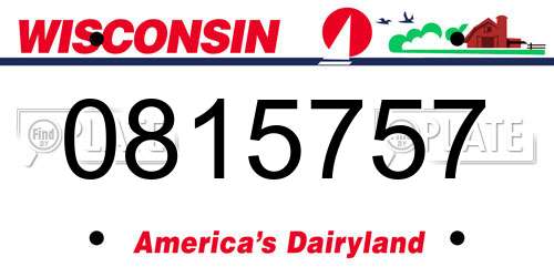 0815757 Wisconsin License Plate