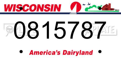0815787 Wisconsin License Plate