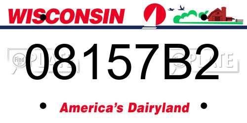 08157B2 Wisconsin License Plate