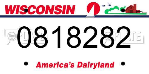 0818282 Wisconsin License Plate