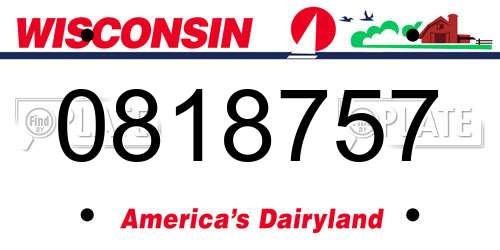 0818757 Wisconsin License Plate
