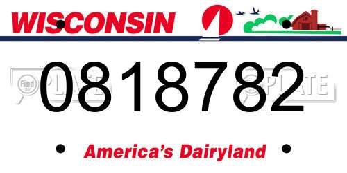 0818782 Wisconsin License Plate