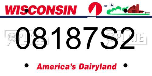 08187S2 Wisconsin License Plate