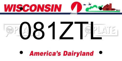 081ZTL Wisconsin License Plate
