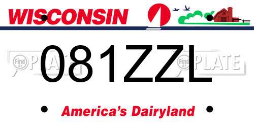 081ZZL Wisconsin License Plate