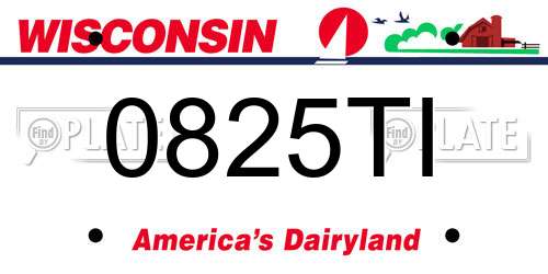 0825TI Wisconsin License Plate