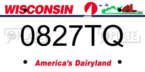 0827TQ Wisconsin License Plate