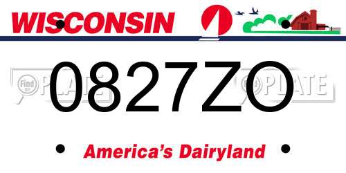 0827ZO Wisconsin License Plate