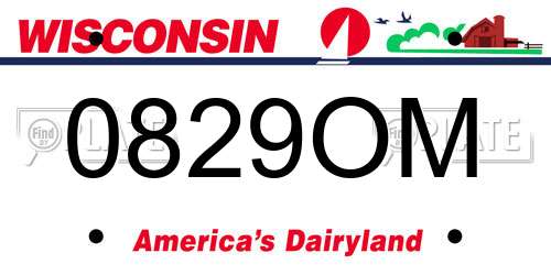 0829OM Wisconsin License Plate