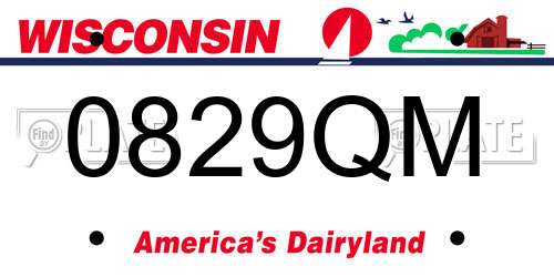 0829QM Wisconsin License Plate
