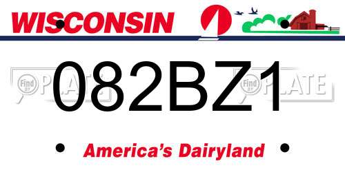 082BZ1 Wisconsin License Plate