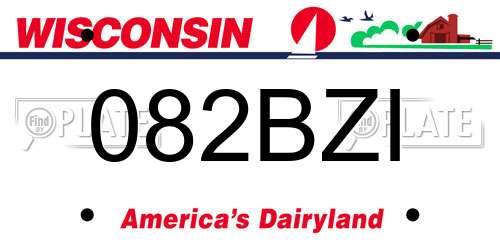 082BZI Wisconsin License Plate