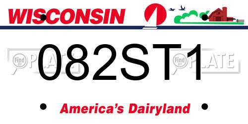 082ST1 Wisconsin License Plate