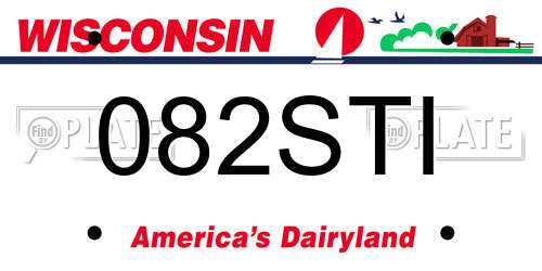 082STI Wisconsin License Plate
