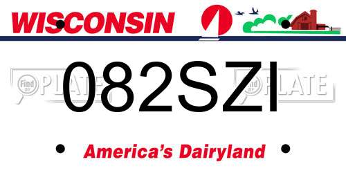 082SZI Wisconsin License Plate
