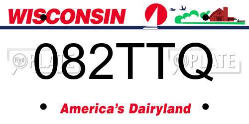 082TTQ Wisconsin License Plate