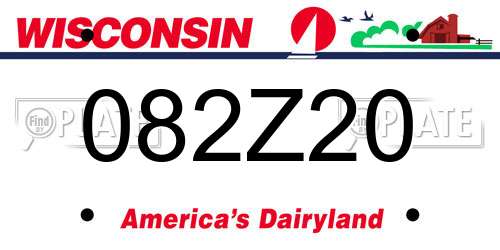 082Z20 Wisconsin License Plate