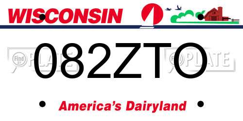 082ZTO Wisconsin License Plate