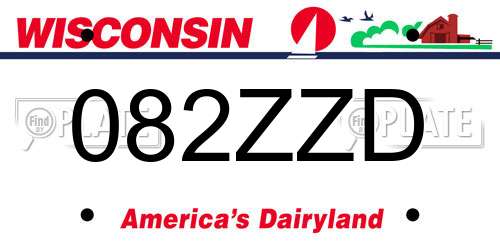 082ZZD Wisconsin License Plate